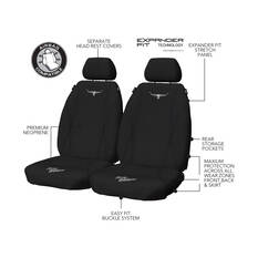 R.M. Williams Neoprene Seat Cover Black Adjustable Headrests Size 30 Front Pair Airbag Compatible, , scanz_hi-res