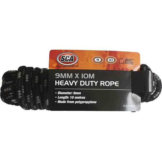 SCA Multi-Purpose Poly Rope - Black, 9mm X 10m, , scanz_hi-res
