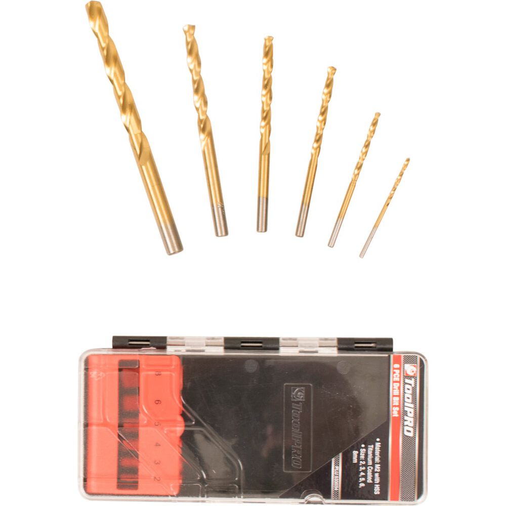 ToolPRO Tin Coated Drill Bit Set 6 Piece Supercheap Auto New Zealand