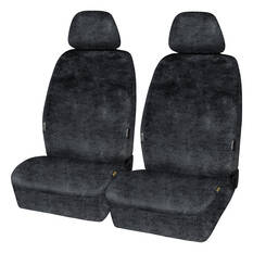 SCA Luxury Fur Seat Covers Slate Adjustable Headrests Airbag Compatible 30SAB, , scanz_hi-res