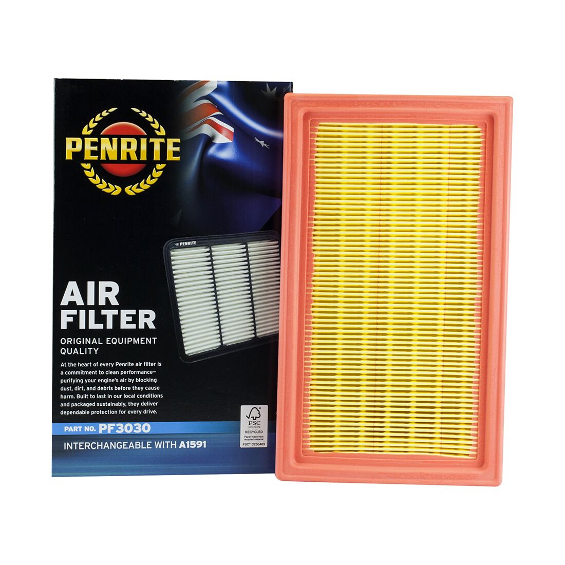 Penrite Air Filter PF3030 (Interchangeable with A1591), , scanz_hi-res