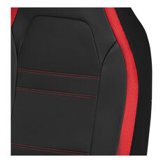 SCA Racing Leather Look & Mesh Seat Covers Black/Red Airbag Compatible, , scanz_hi-res