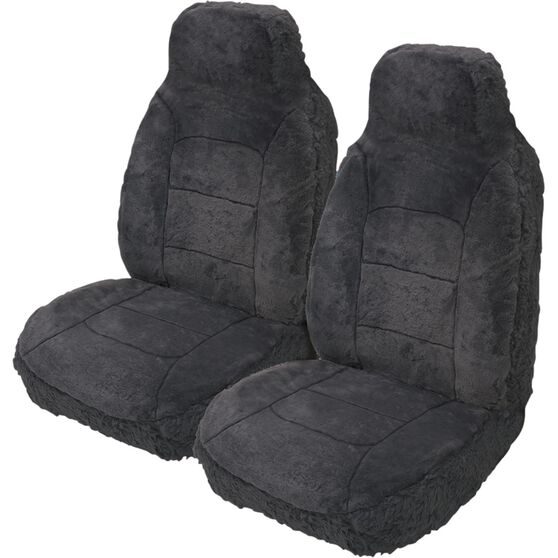 Silver Cloud Sheepskin Seat Covers Slate Built In Headrests Size Silver Cloud Sheepskin Seat Covers Slate Built In Headrests Size 60