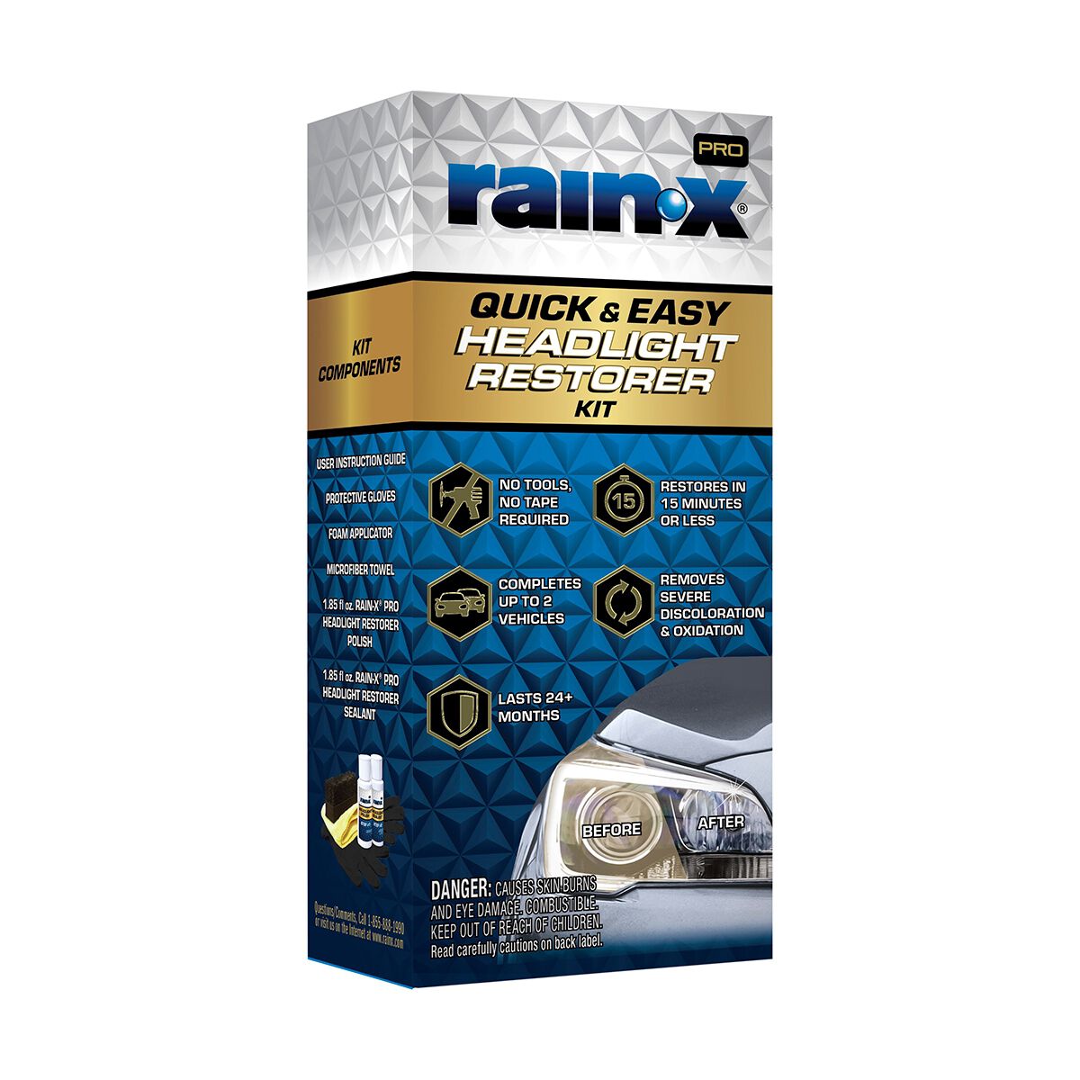 Rain-X Pro Quick and Easy Headlight Restoration Kit, , scanz_hi-res