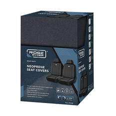 Ridge Ryder Canvas Seat Covers Charcoal/Black Piping Adjustable Headrests Airbag Compatible 30SAB, , scanz_hi-res