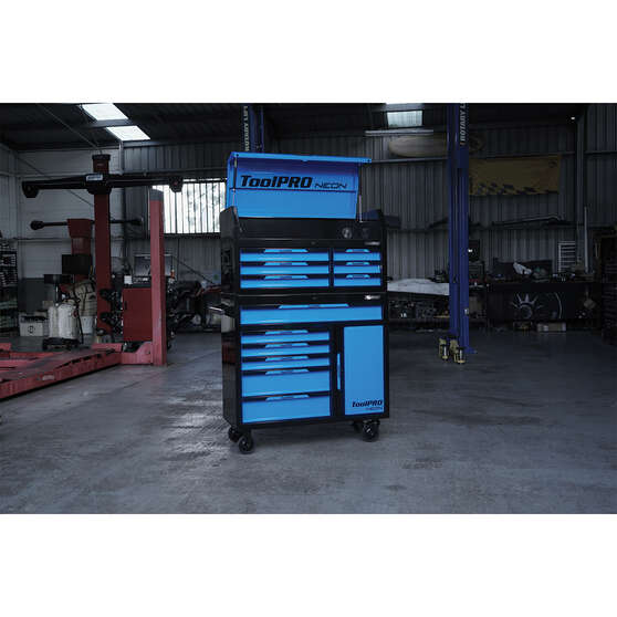ToolPRO Neon Tool Cabinet Blue 6 Drawer 42 Inch, , scanz_hi-res