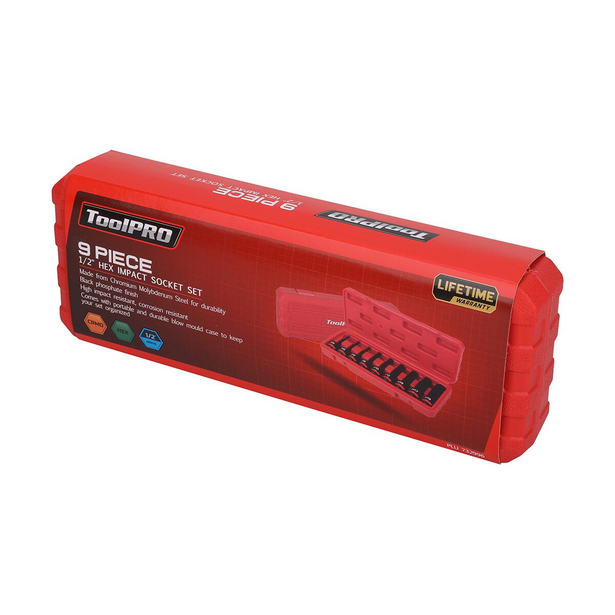 ToolPRO Impact Socket Set 1/2" Drive Hex Metric 9 Piece, , scanz_hi-res