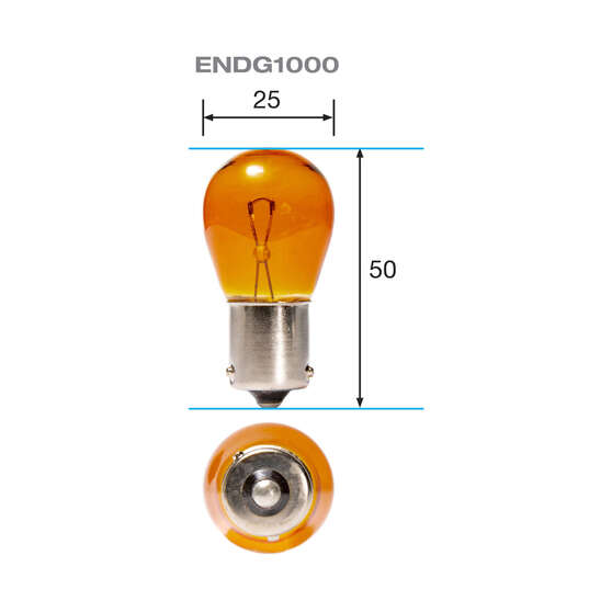 ENDURALIGHT Automotive Globes - Amber Indicator 12V, 21W, BAU15S, , scanz_hi-res