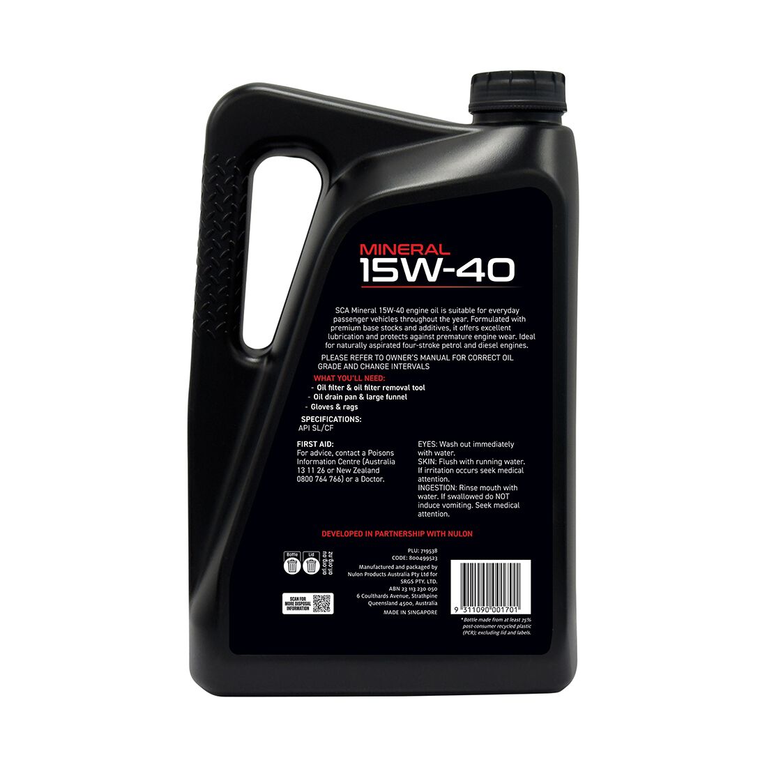 SCA Mineral Engine Oil 15W-40 5 Litre, , scanz_hi-res
