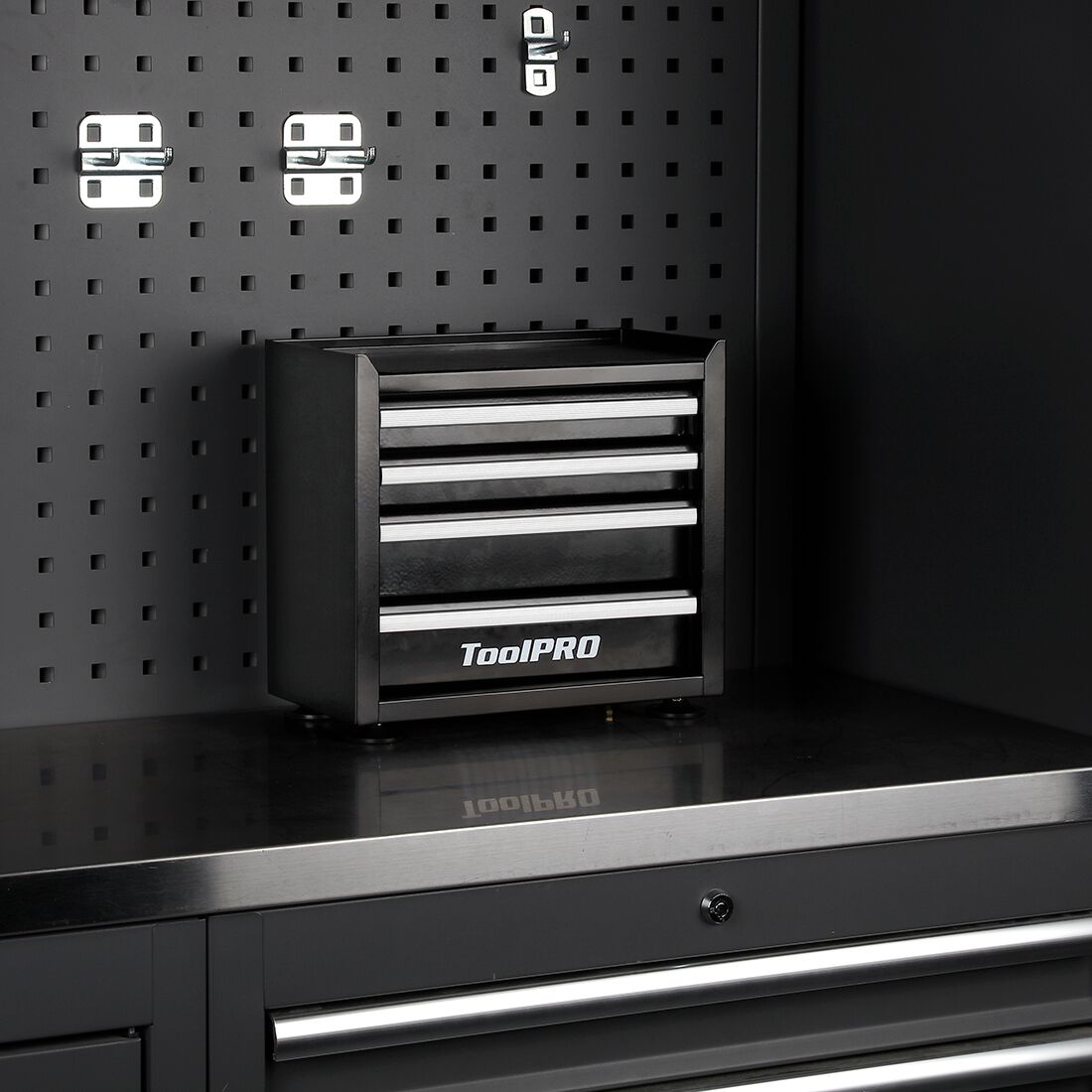 ToolPRO Mini Tool Cabinet 4 Drawer Black, , scanz_hi-res