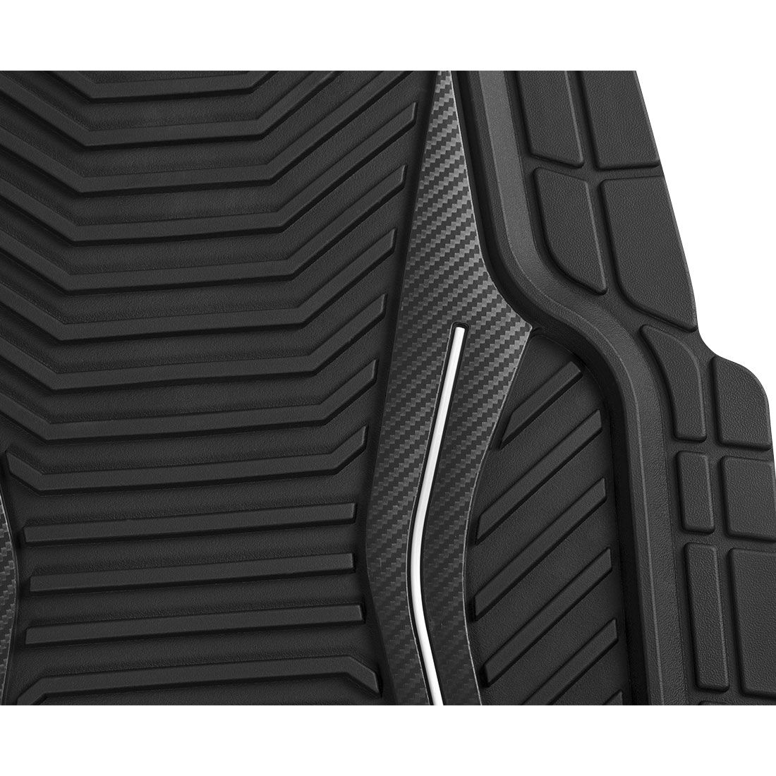 SCA Floor Mats PVC Rubber Sports Black Set of 4, , scanz_hi-res