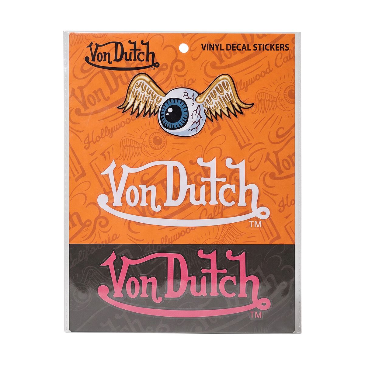Von Dutch 3 Pack Vinyl Eye Decals - Pink/White, , scanz_hi-res