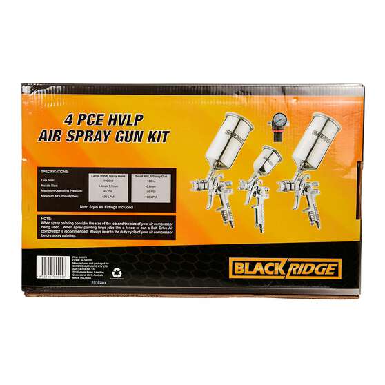 Blackridge Air Spray Gun Kit HVLP 4 Piece, , scanz_hi-res