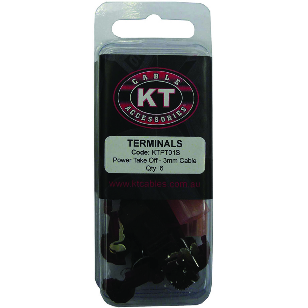 KT Cable Power Take Off Connector - 3mm Red, 6 Pack, , scanz_hi-res