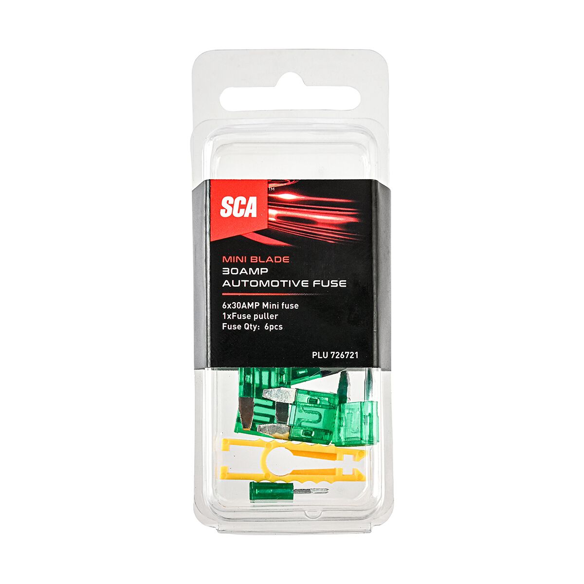 SCA Automotive Fuses - Mini Blade, 30 Amp, 6 Piece, , scanz_hi-res