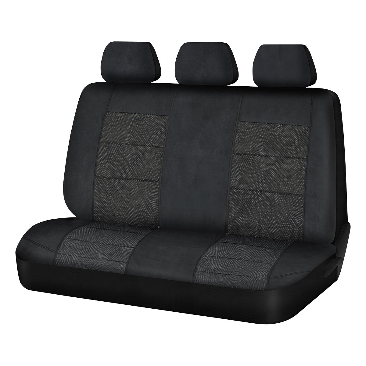 SCA Premium Jacquard and Velour Seat Covers Black Rear Seat Size Adjustable Zips 06H, , scanz_hi-res