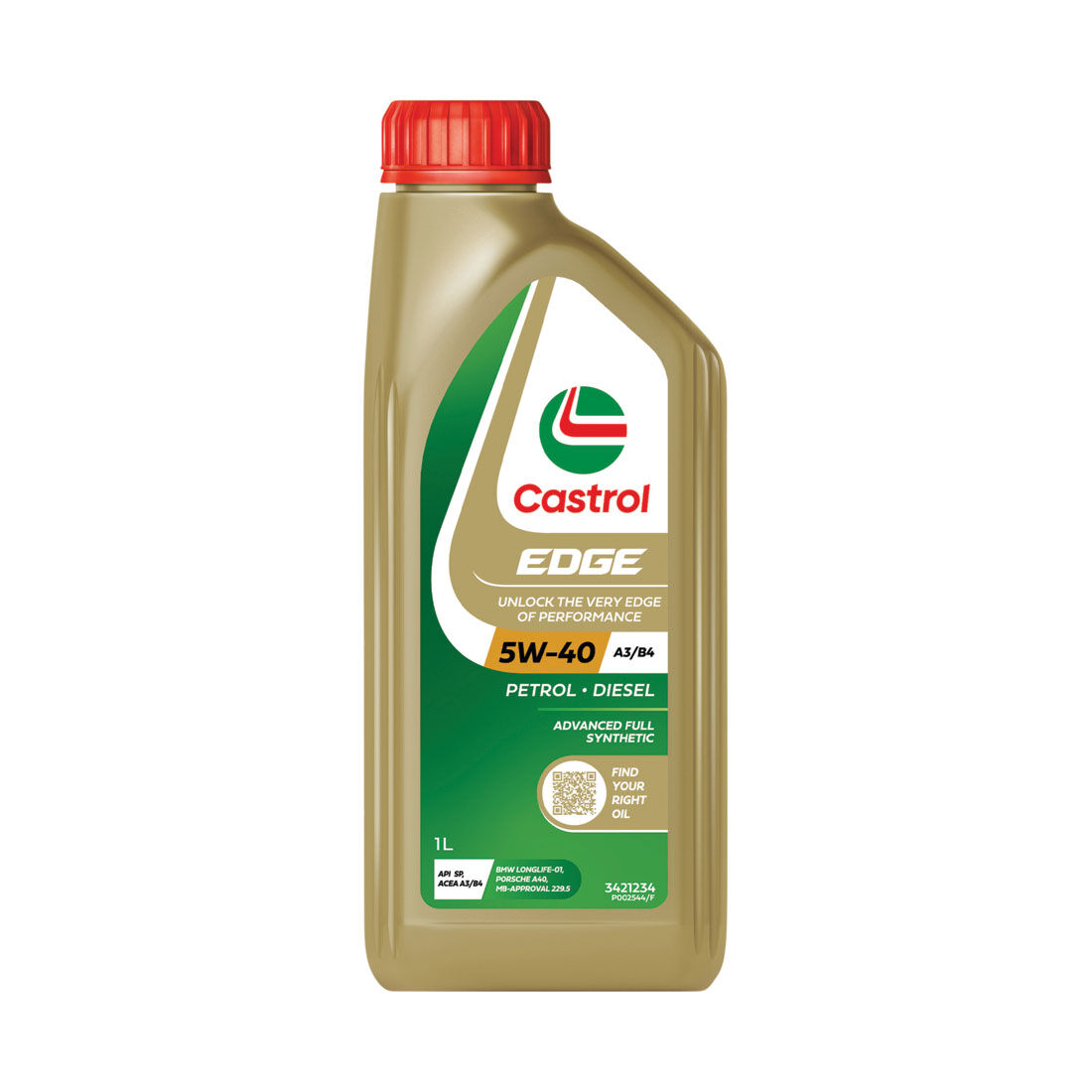 Castrol EDGE Engine Oil 5W-40 A3/B4, 1 Litre, , scanz_hi-res