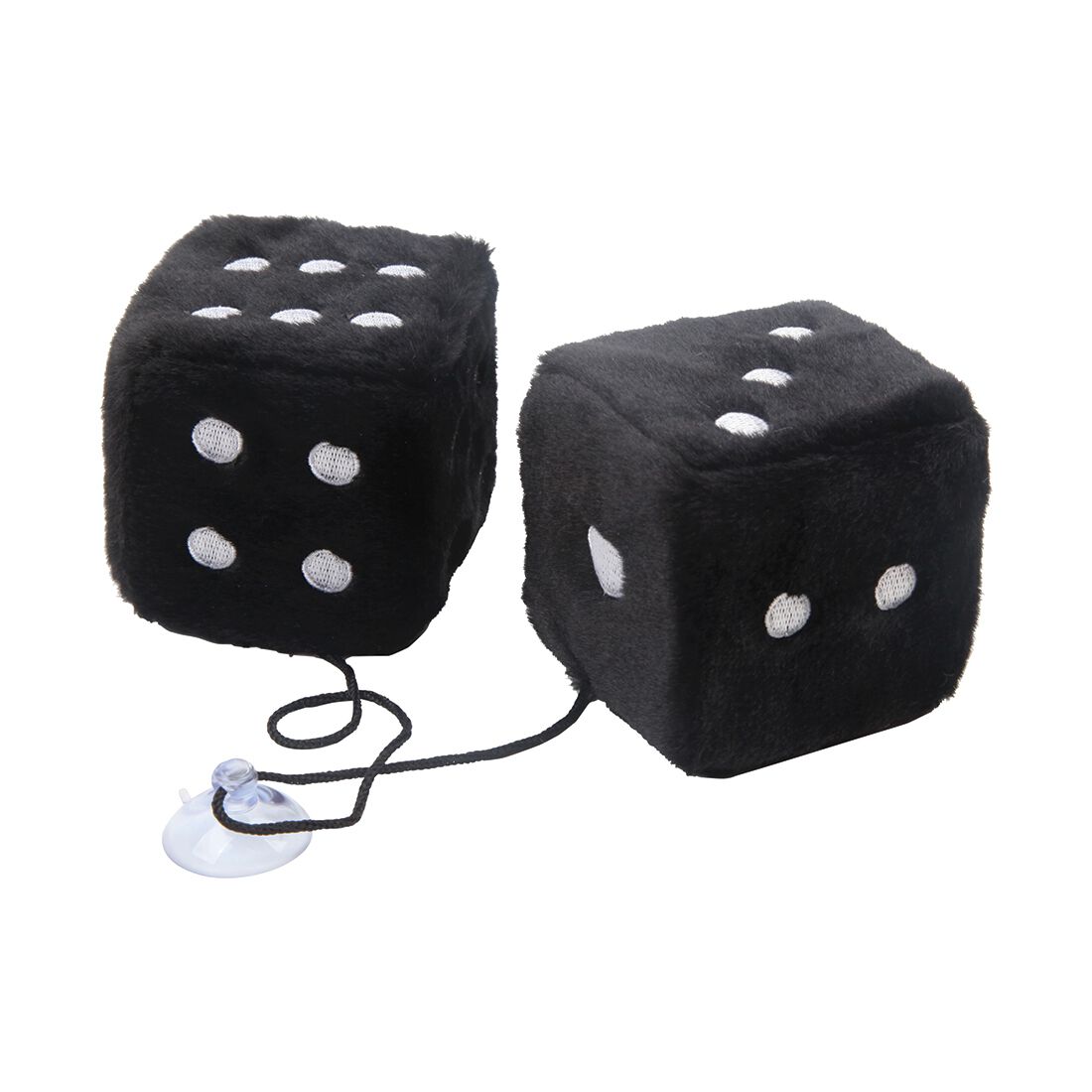 Hanging Fluffy Plush Dice Black, , scanz_hi-res