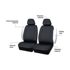 SCA Jacquard Seat Covers Charcoal Adjustable Headrests Airbag Compatible, , scanz_hi-res