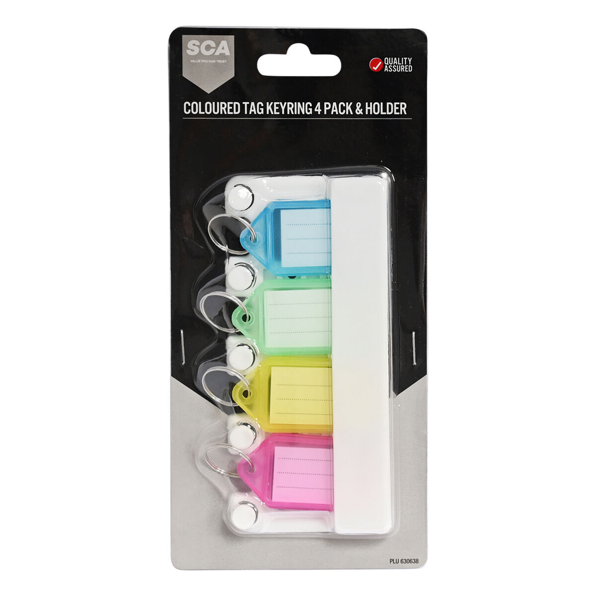 SCA Tag Keyring Set With Holder 4 Pack Multi-Coloured, , scanz_hi-res