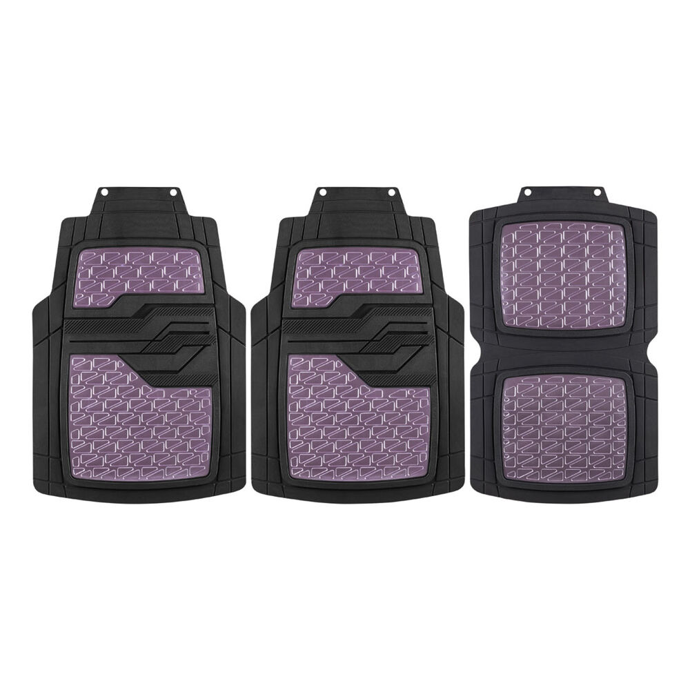 SCA Checkerplate Pattern Car Floor Mats PVC Purple Set of 4