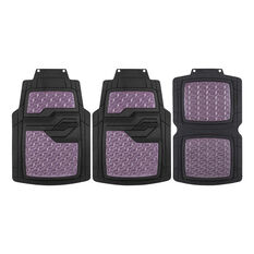SCA Checkerplate Pattern Car Floor Mats PVC Purple Set of 4, , scanz_hi-res