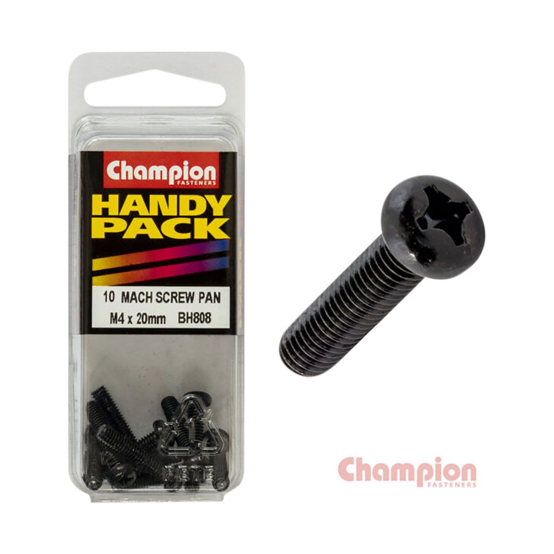 Champion Mach Screws - M4x20mm, BH808, Handy Pack, , scanz_hi-res