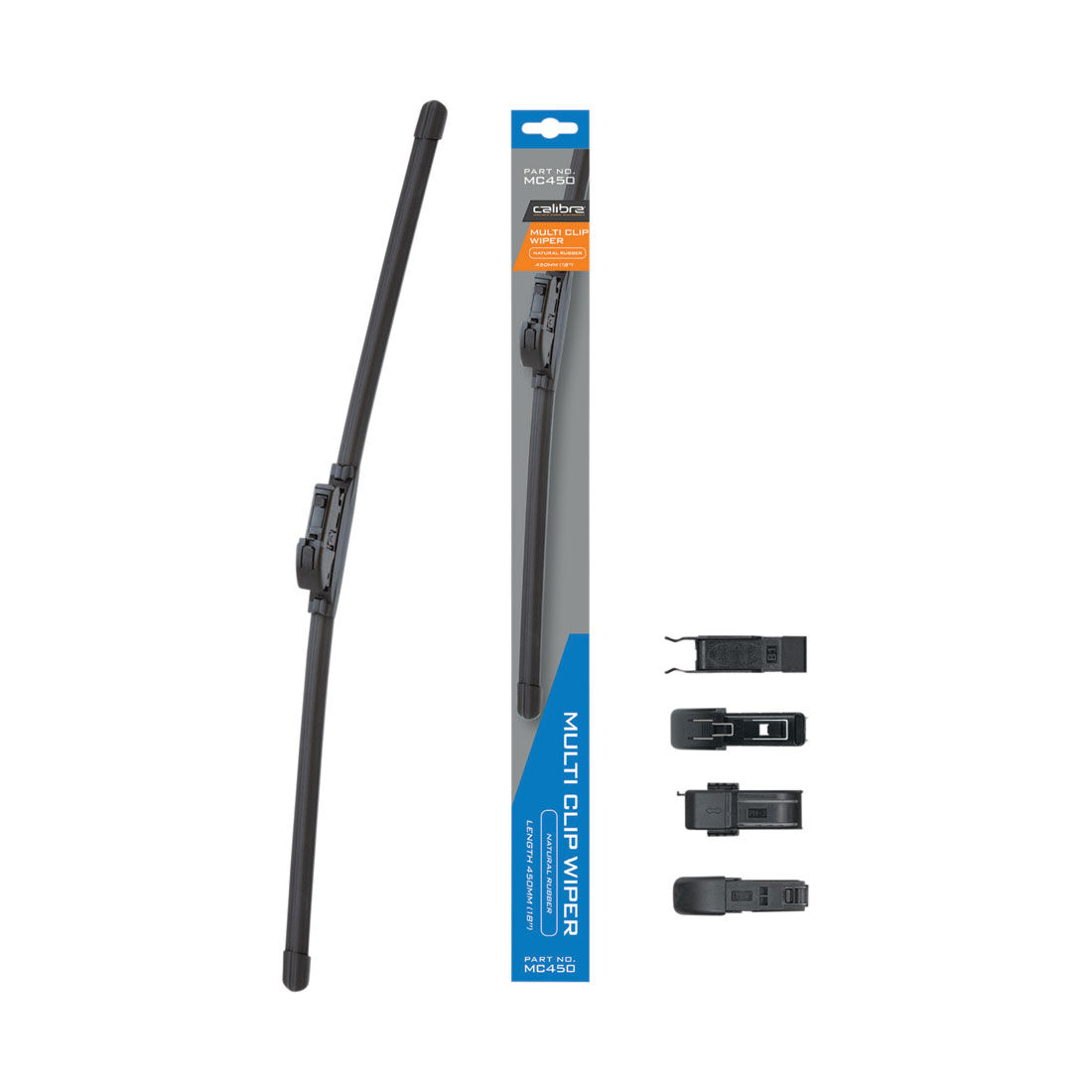Calibre Multi-Clip Wiper Blade 450mm (18") Single - MC450, , scanz_hi-res