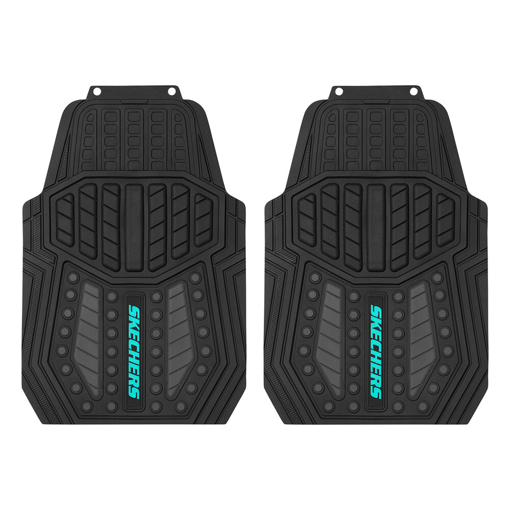 Skechers Hyper Pillar Floor Mats Black/Aqua Front Pair Supercheap