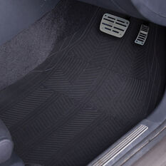 Caterpillar Cat Large Front Heavy-Duty Rubber Floor Mats & Cargo Trunk Liner for Car SUV Van Sedan, Black - Trim to Fit, All Weather Deep Dish