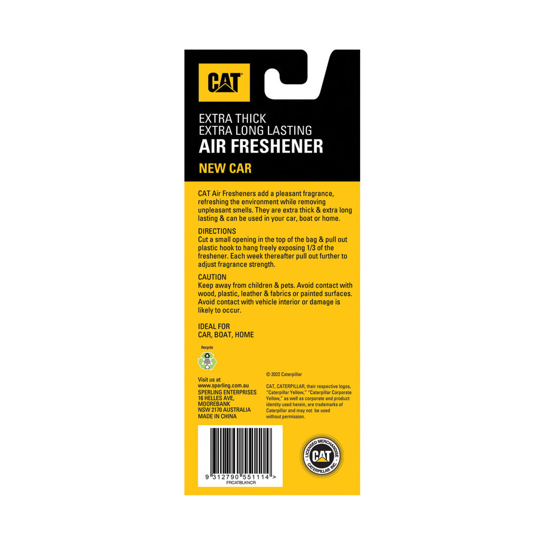 CAT Air Freshener New Car 1 Pack, , scanz_hi-res
