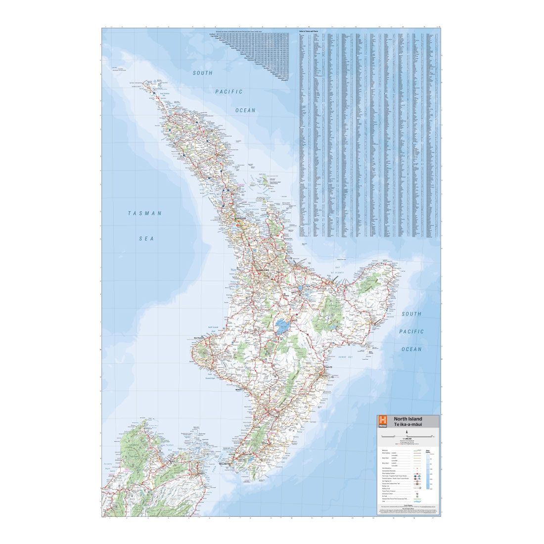 HEMA North Island New Zealand Map, , scanz_hi-res