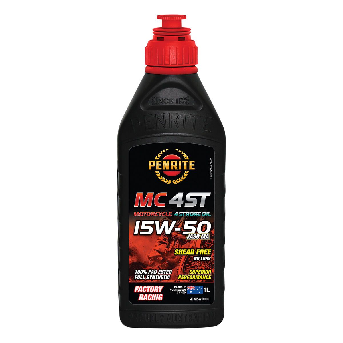 Penrite MC-4 PAO Ester Motorcycle Oil - 15W-50, 1 Litre, , scanz_hi-res