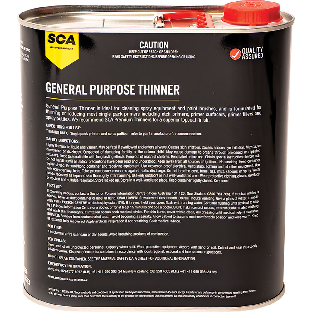 SCA 4 Litre General Purpose Paint Thinner Supercheap Auto New Zealand