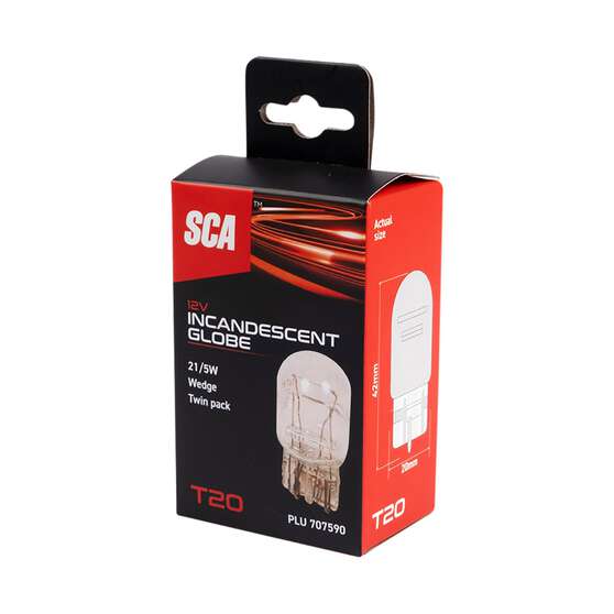SCA Incandescent Globe - T20 12V 21/5W - 2 Pack, , scanz_hi-res