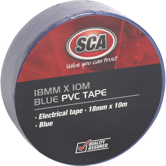 SCA PVC Electrical Tape - Blue, 18mm x 10m Blue, Blue, scanz_hi-res