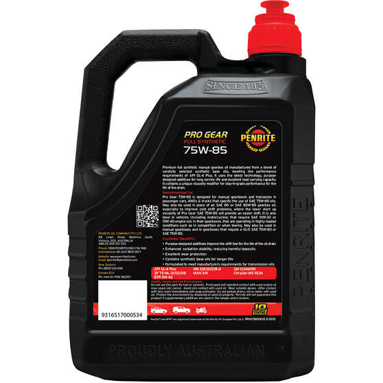 Penrite Pro Gear Oil - 75W-85 2.5 Litre, , scanz_hi-res
