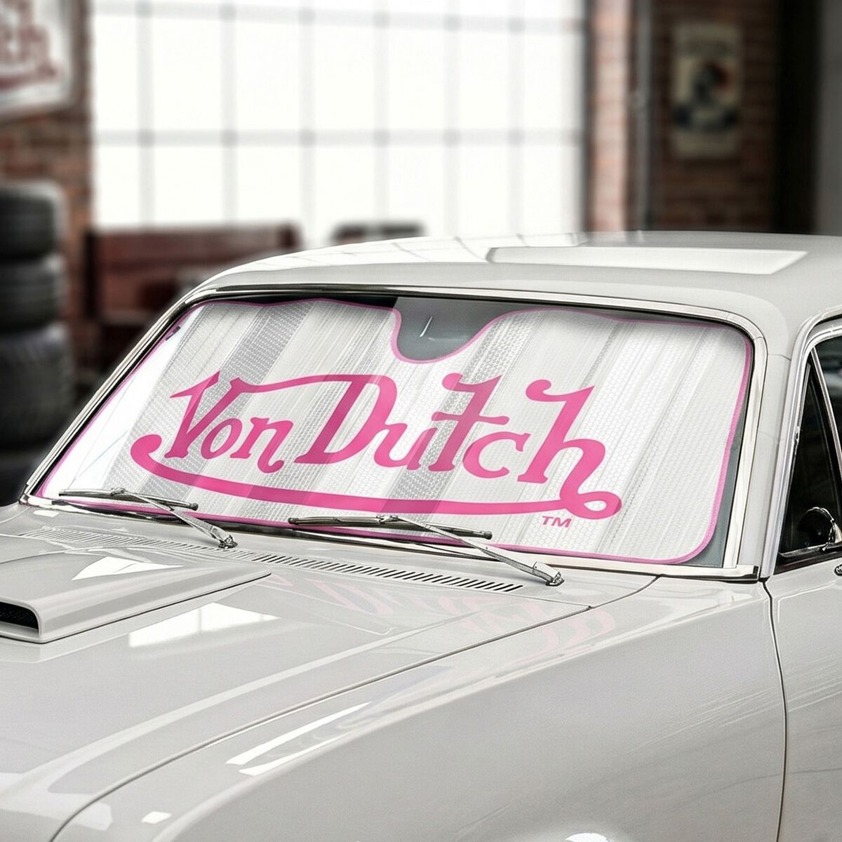 Von Dutch Logo Accordion Sunshade - Pink/White, , scanz_hi-res