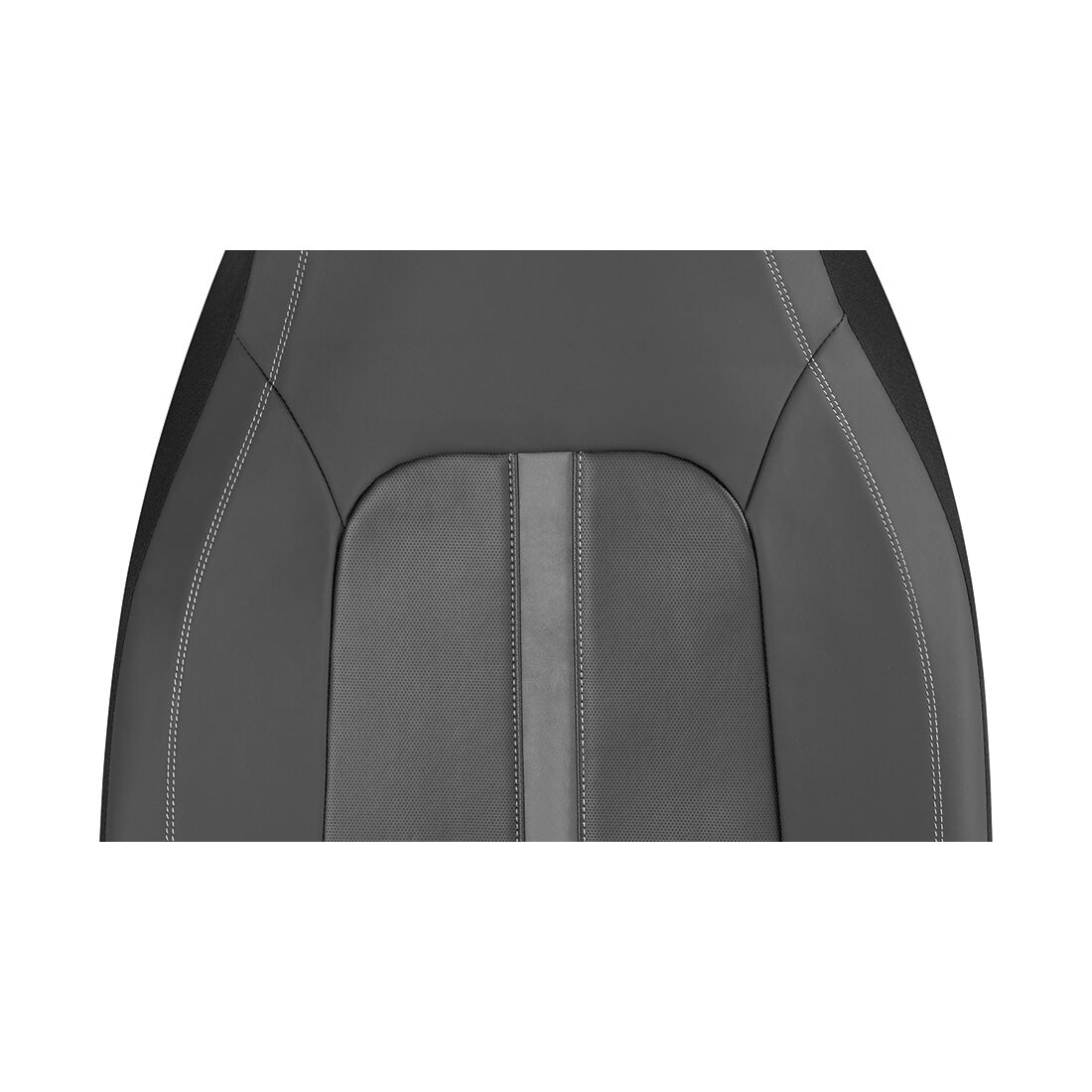 SCA Seat Cover Sports Black & Grey Metallic Leather Look, Built-in Headrests, Airbag Compatible, Size 60A, , scanz_hi-res