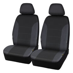 SCA Premium Jacquard and Velour Seat Covers Charcoal Adjustable Headrests Airbag Compatible 30SAB, , scanz_hi-res