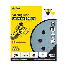 SIA Abrasives 125mm Wet & Dry Sanding Disc, 1948 Series, 8 Hole, 80 Grit, 5 Pack, , scanz_hi-res