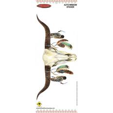 Hot Stuff Sticker Cow Skull With Feathers Medium, Vinyl, , scanz_hi-res
