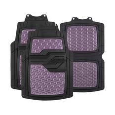 SCA Checkerplate PVC Car Floor Mats - Set of 4, Purple/Black, , scanz_hi-res