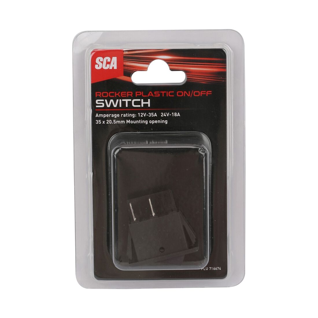 SCA Rocker Switch Square - 12/24V, On/Off, Plastic, , scanz_hi-res