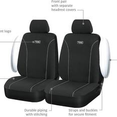 Ridge Ryder Canvas Seat Covers Black/Grey 30SAB, , scanz_hi-res
