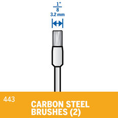 Dremel 2pk Carbon Steel 3.2mm Shank 3.2 Mm Dia Brush, , scanz_hi-res