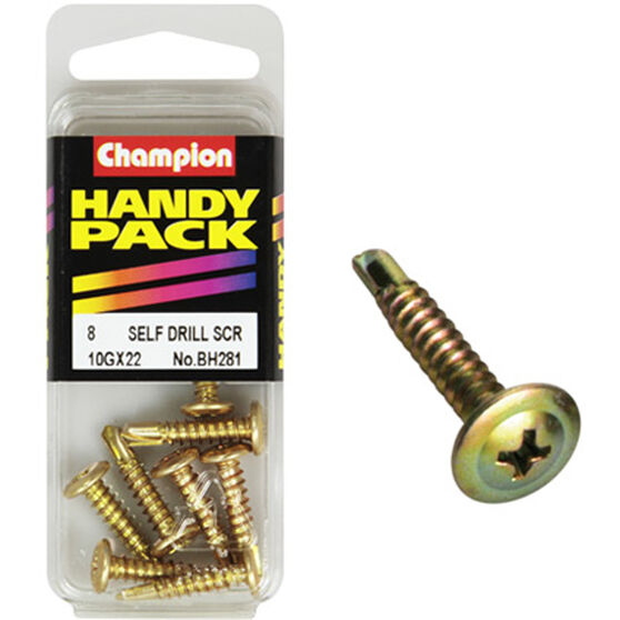 Champion Self Drilling Screws - 10G X 22, BH281, Handy Pack, , scanz_hi-res