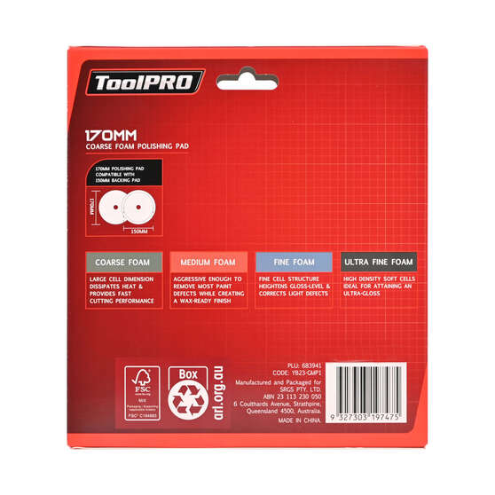ToolPRO 170mm Coarse Foam Polishing Pad Green, , scanz_hi-res