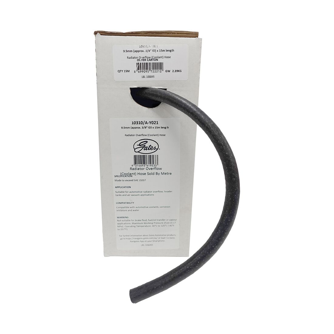 Gates Heater & Coolant Hose 9.5mm (3/8 inch) Sold by Metre, , scanz_hi-res