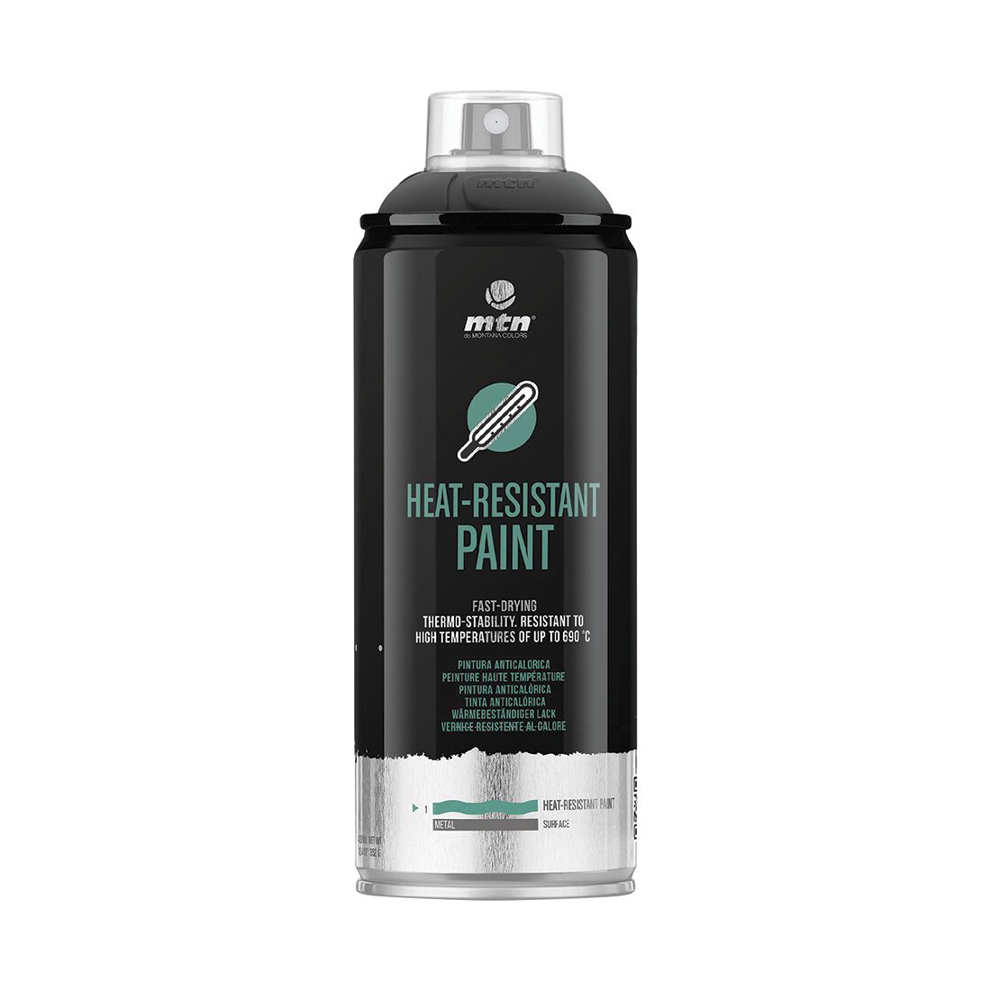 MTN Pro Black Heat Resistant Spray Paint 400mL, , scanz_hi-res